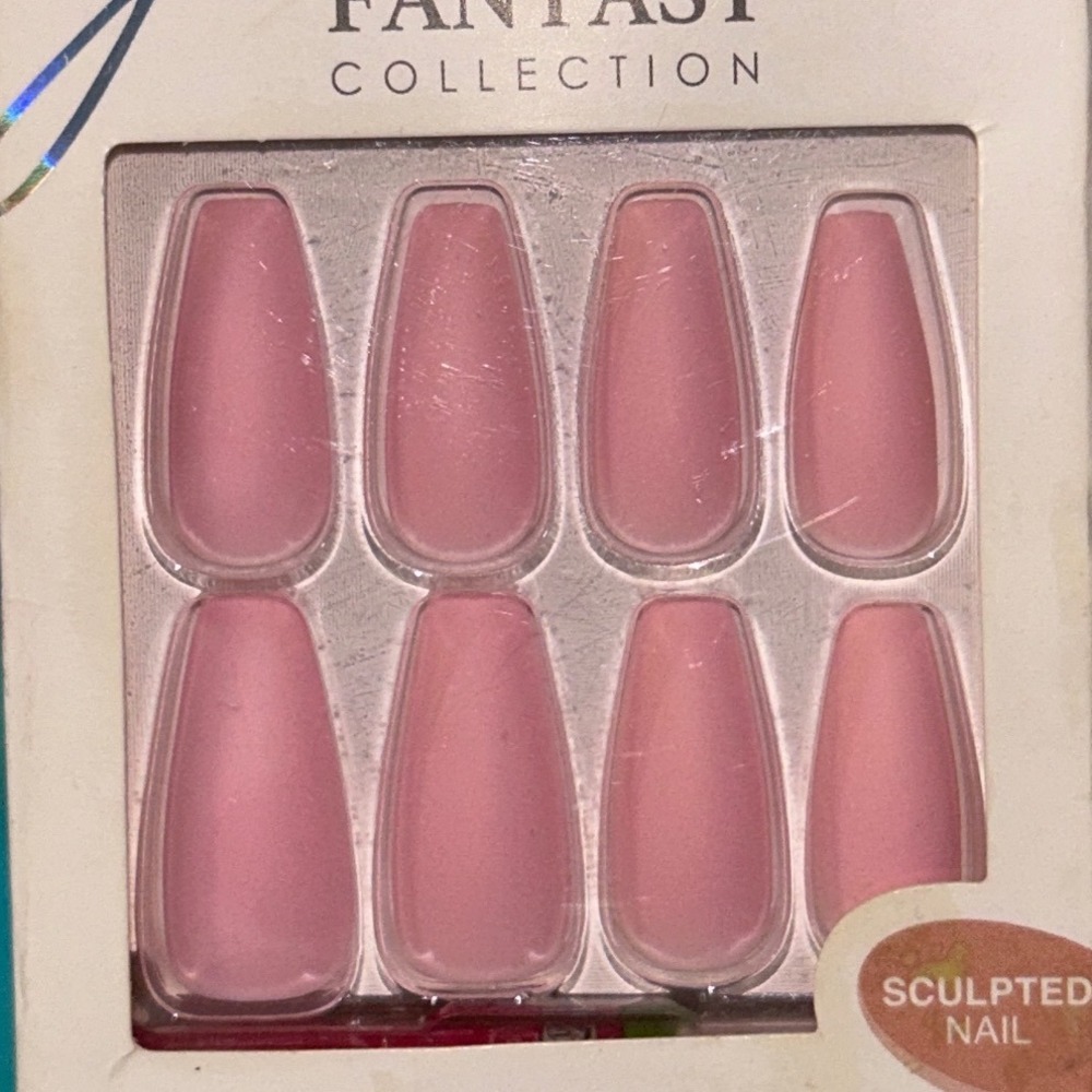 Kiss Gel Fantasy Collection Sculpted Nail Long Length Pink Press On Nails